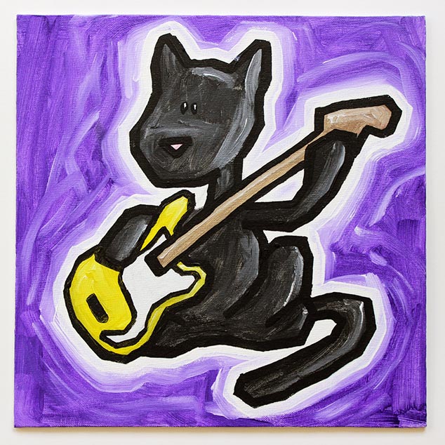 cat playing bass