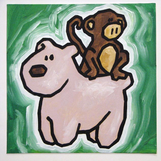 monkey on bear
