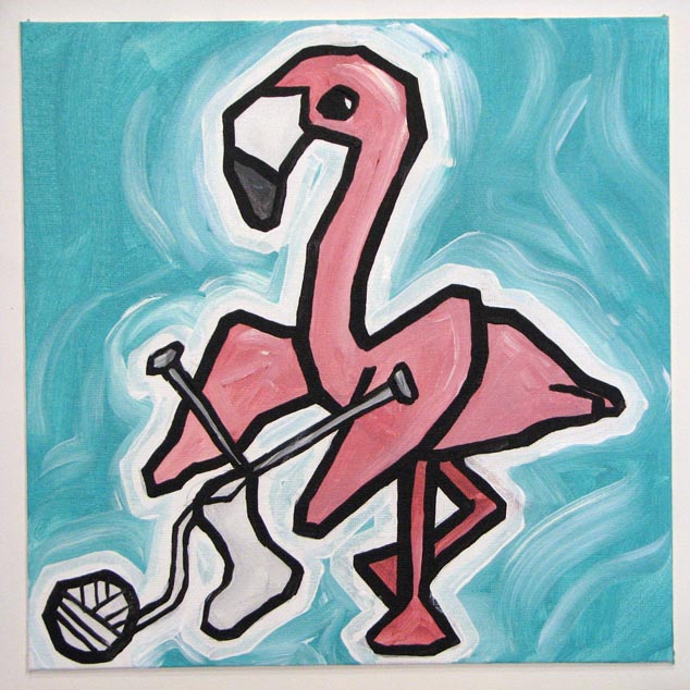 knitting flamingo