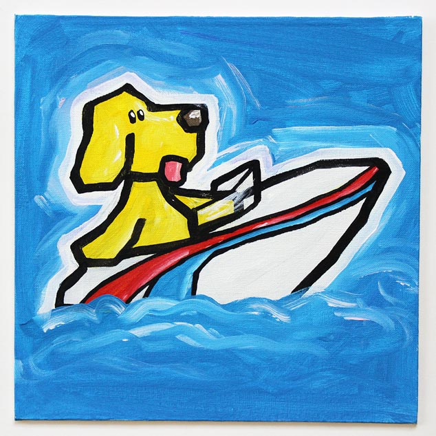 speed boat dog