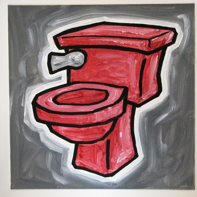 red toilet