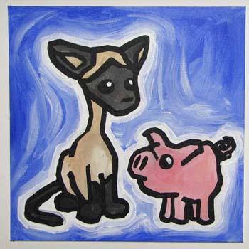 Siamese Cat and Pig