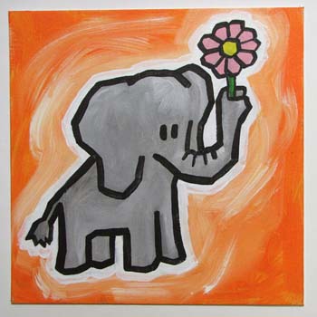 Elephant with a Flower