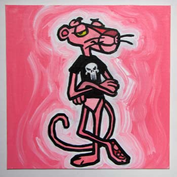 Pink Panther In A Punisher T-Shirt