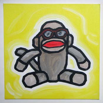 Sock Monkey In Buddy Holly Glasses