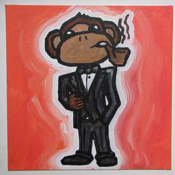 Monkey In A Tuxedo Smoking A Pipe