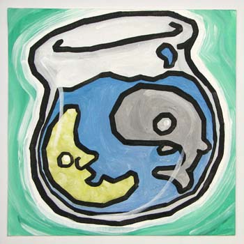Whale And Moon In Fishbowl