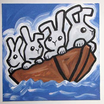 Four Bunnies In A Boat