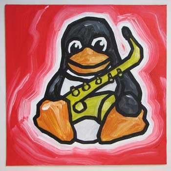 Linux Saxophone Penguin