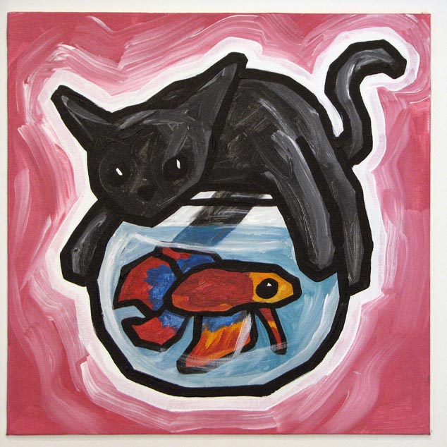 Cat On Fishbowl