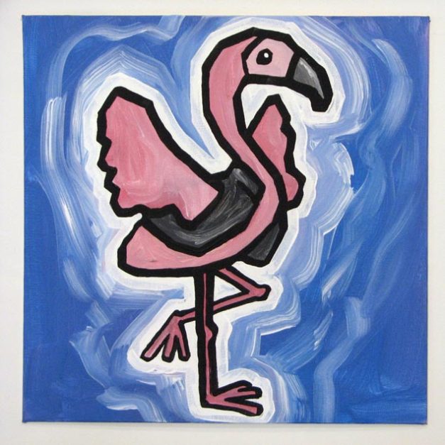 Flamingo In Leather Jacket