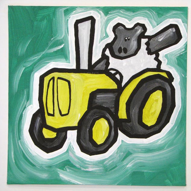 Sheep on Tractor
