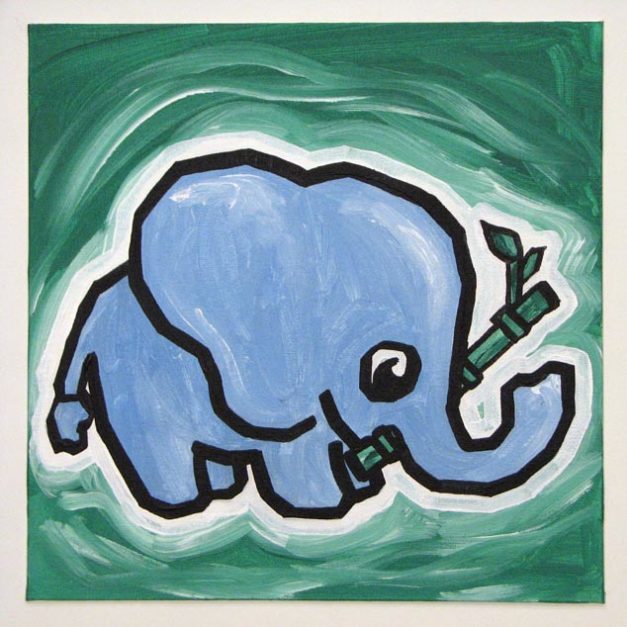 Elephant Eating Bamboo