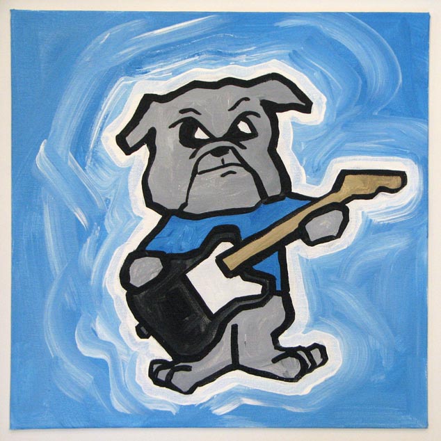 Yale Bulldog With Guitar