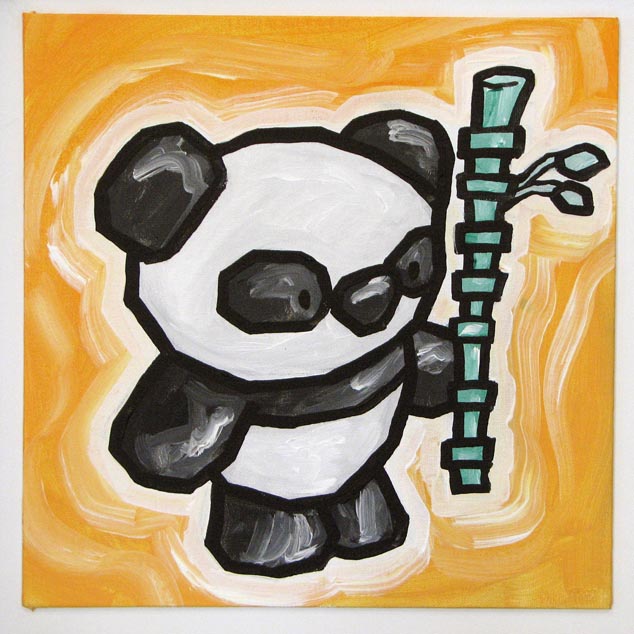Panda With Bamboo