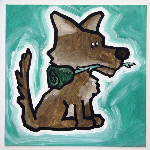 Coyote With Rose