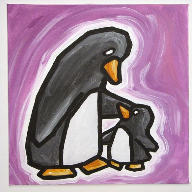 Daddy And Baby Penguin