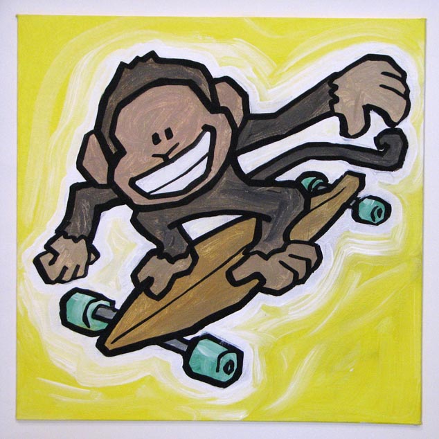Monkey On Longboard