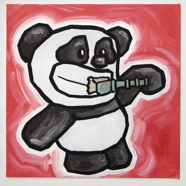 Panda With Bamboo Toothbrush