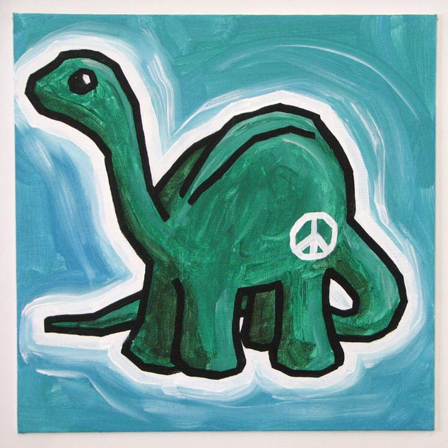 Apatosaurus With Peace Sign