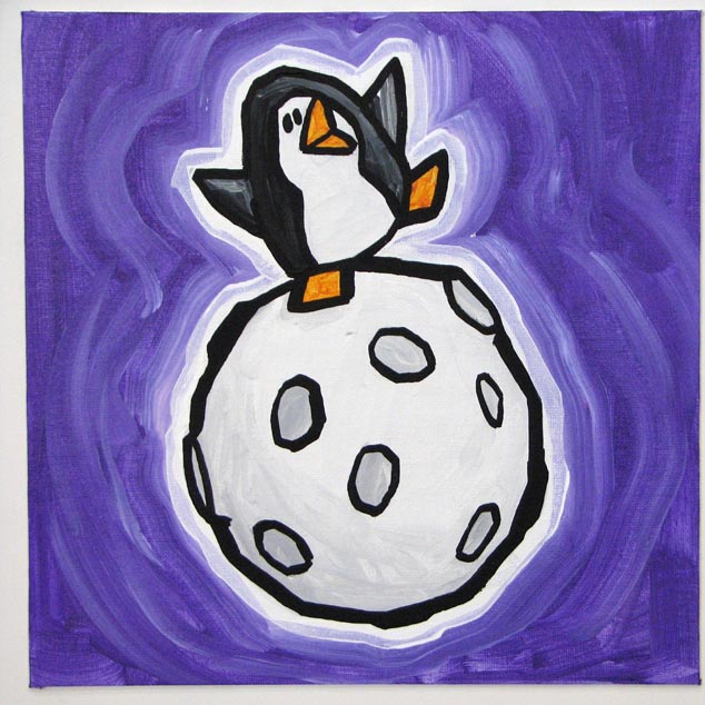 Penguin On Moon