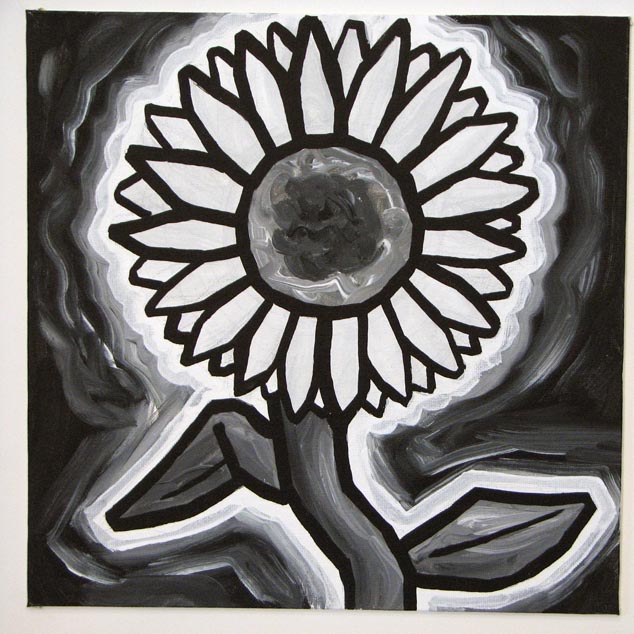Black And White Sunflower