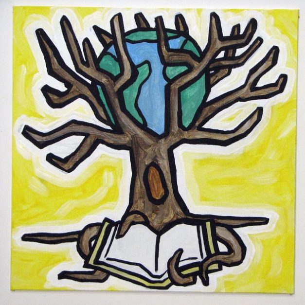 Tree With Earth And Book