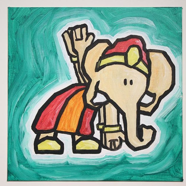 Ganesha Doing Yoga
