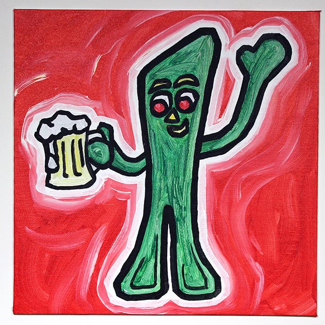 Gumby With Beer