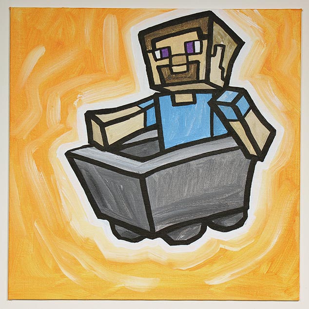 Minecraft Steve In Minecart