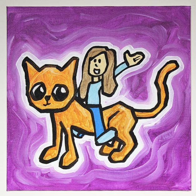 Girl Riding Cat