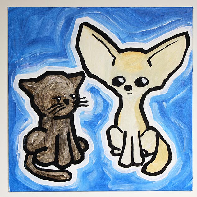 Cat And Fennec Fox
