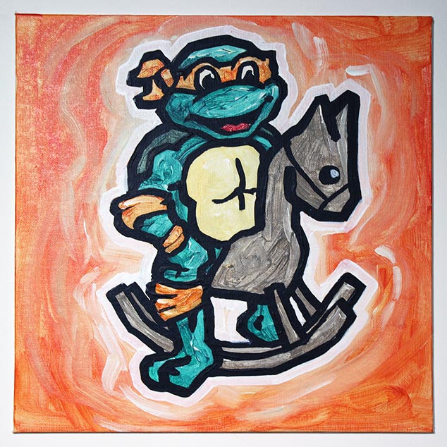 Teenage Mutant Ninja Turtle On Rocking Horse