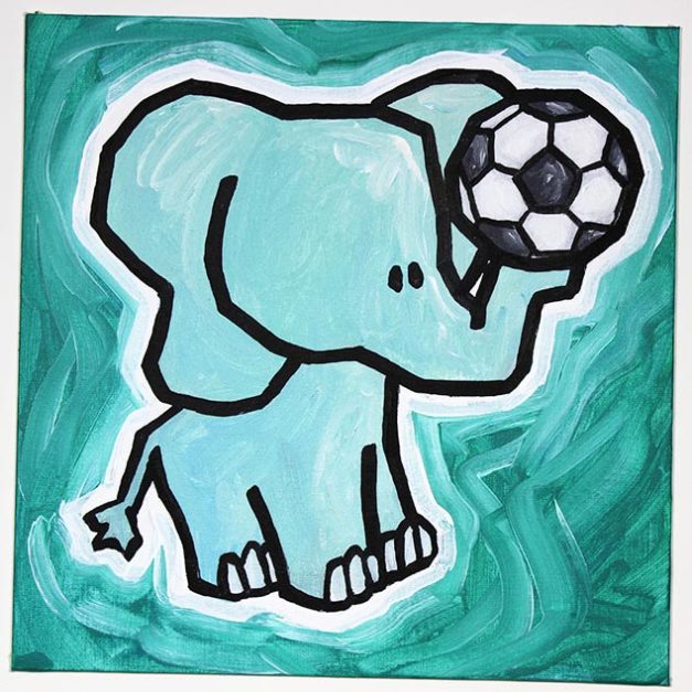 Elephant With Soccer Ball