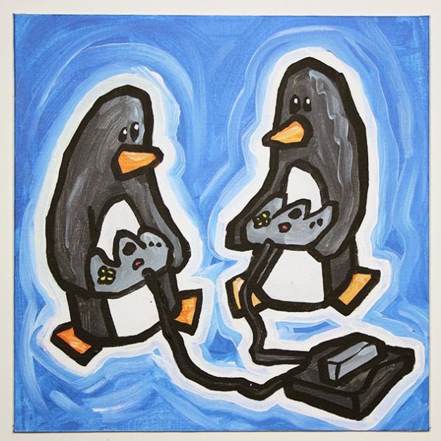 Penguins Playing Nintendo 64