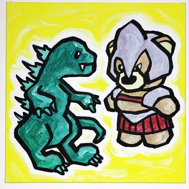 Godzilla Fighting Gladiator Bear