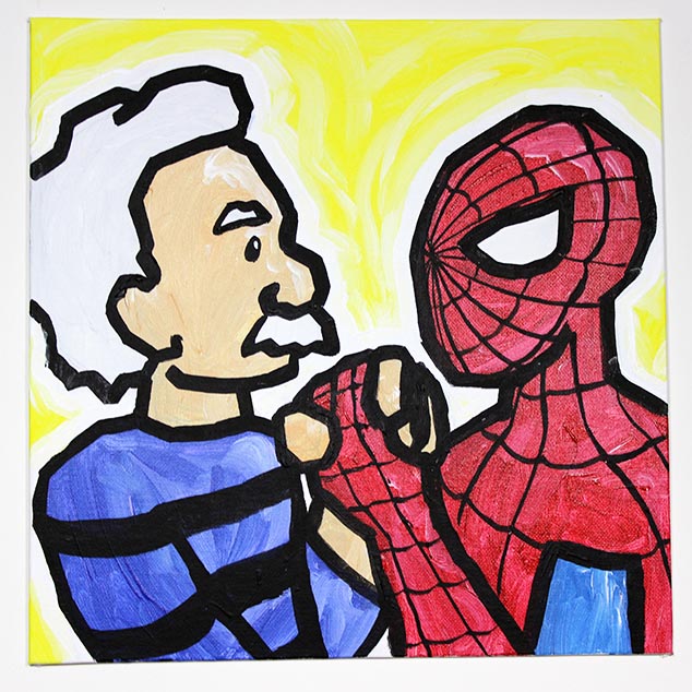 Albert Einstein Arm Wrestling Spider-Man