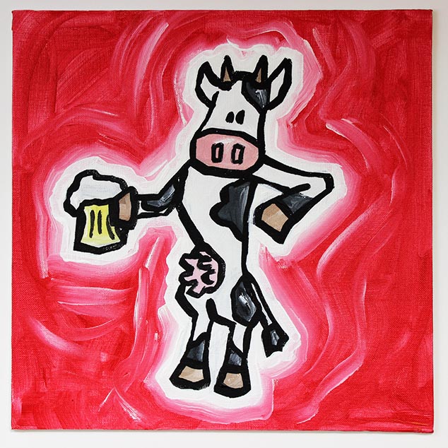 Cow With Beer