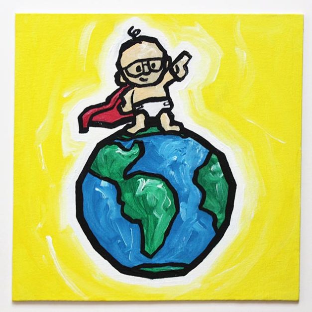 Superhero Baby On The World