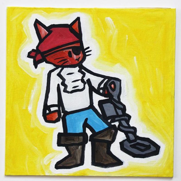 Pirate Cat With Metal Detector