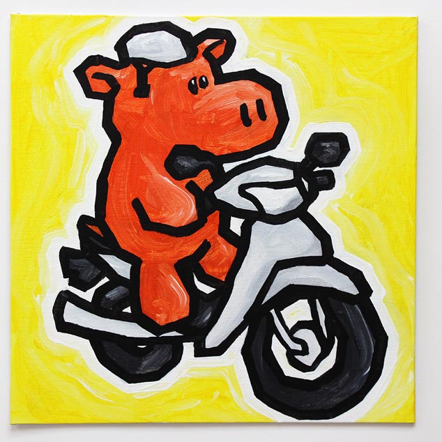 Hippo On Motorbike
