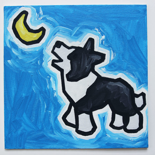 Dog Howling at Moon